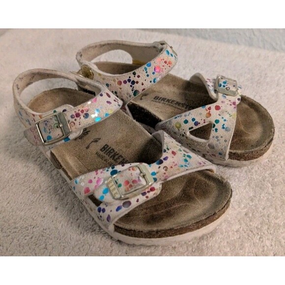 Birkenstock Sandals Toddler Girls Size 8 EU 26 Rio Microfiber Confetti - Picture 1 of 9